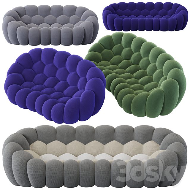 Roche Bobois Bubble Curved 2,5-seat & 4-seat Sofa