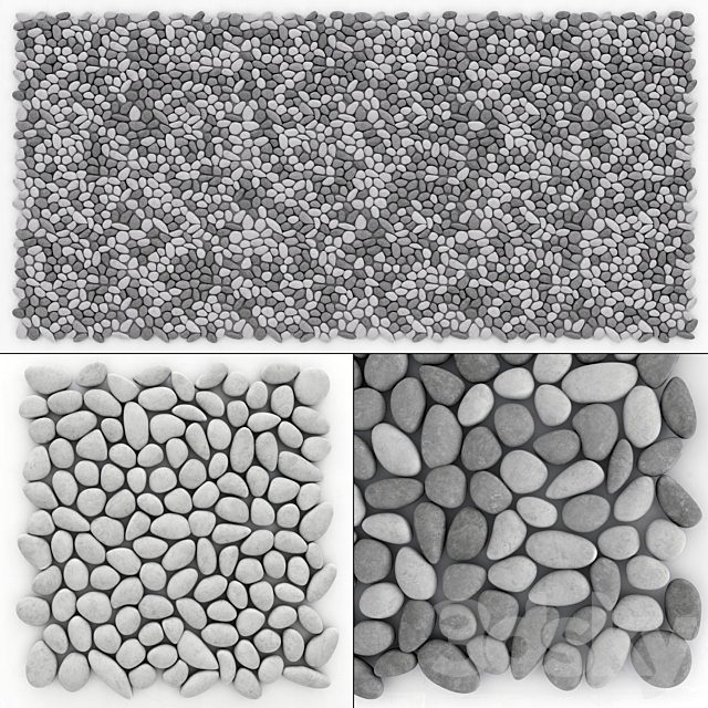 Panel pebble smooth Tile Bathroom n2 / Pebble panel for bathroom n2