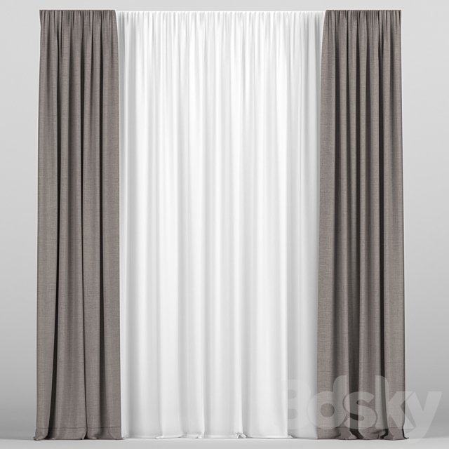 Curtains with tulle