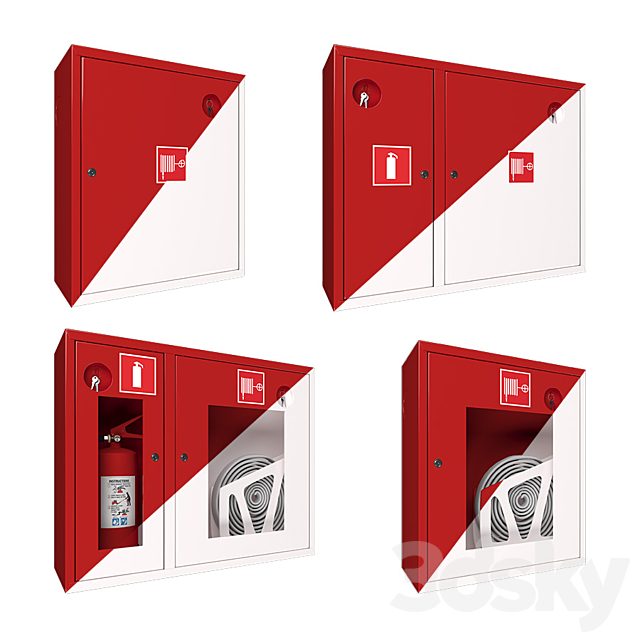 Fire cabinets set
