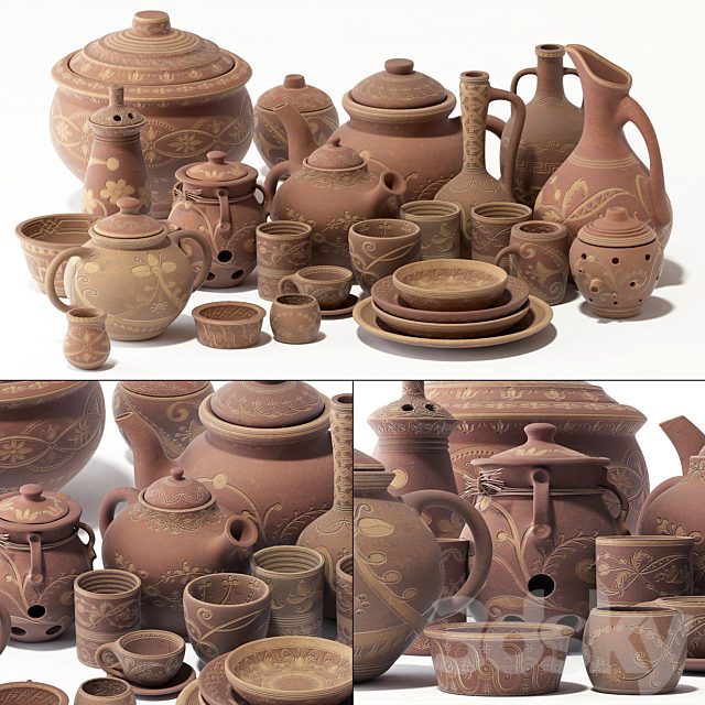 Dishes clay rack n12 / Clay dishes No. 12