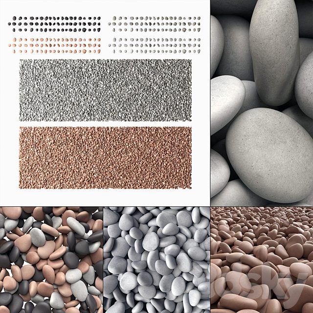 Pebble river low n11 / Small river pebble №11