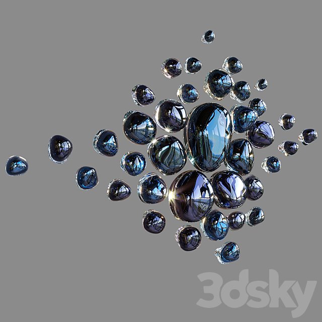 Wall composition — petrol, mix, Vargov®Design - LC0258