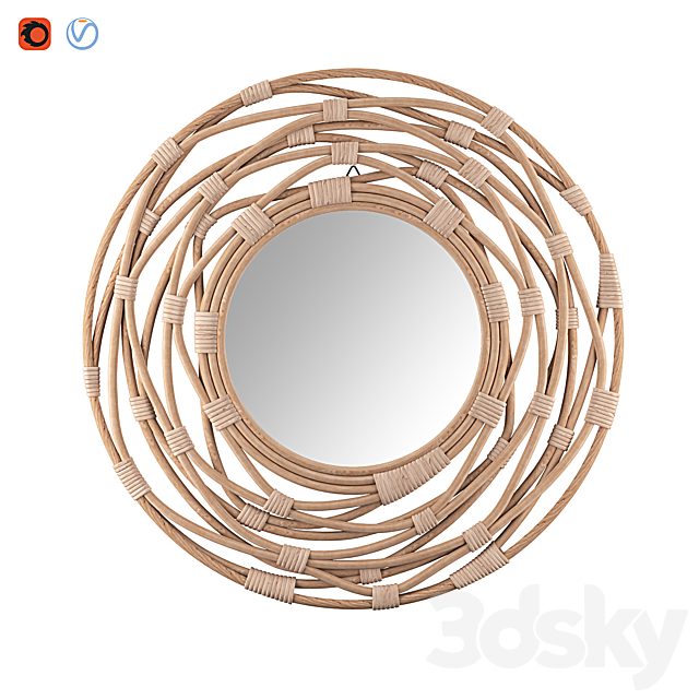 Wall Mirror Burgis Rattan Natural