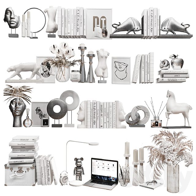 Decorative set for filling 10 shelves