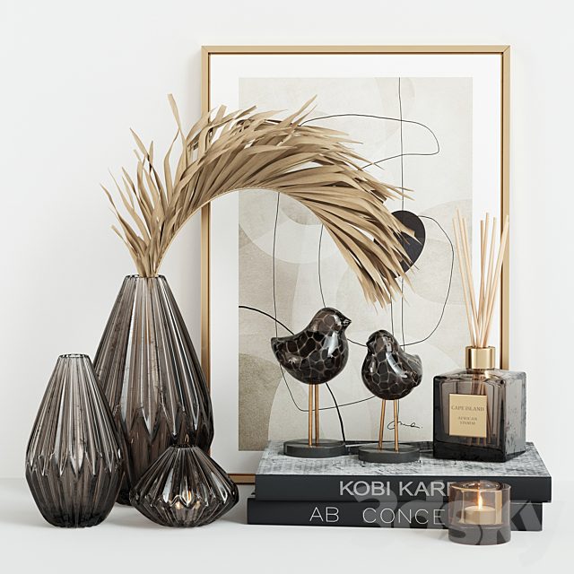 Decorative Set with Glass Birds