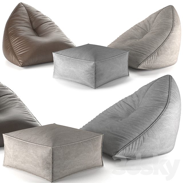 Set of poufs SAIL POUF TAUPE