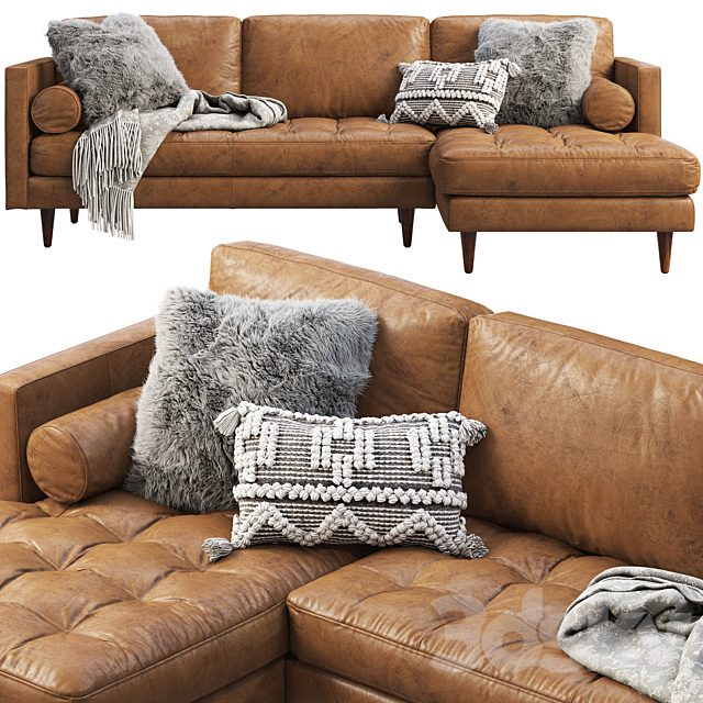 Joybird Briar Leather Sectional Sofa