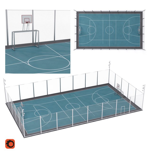 Universal fenced sports ground