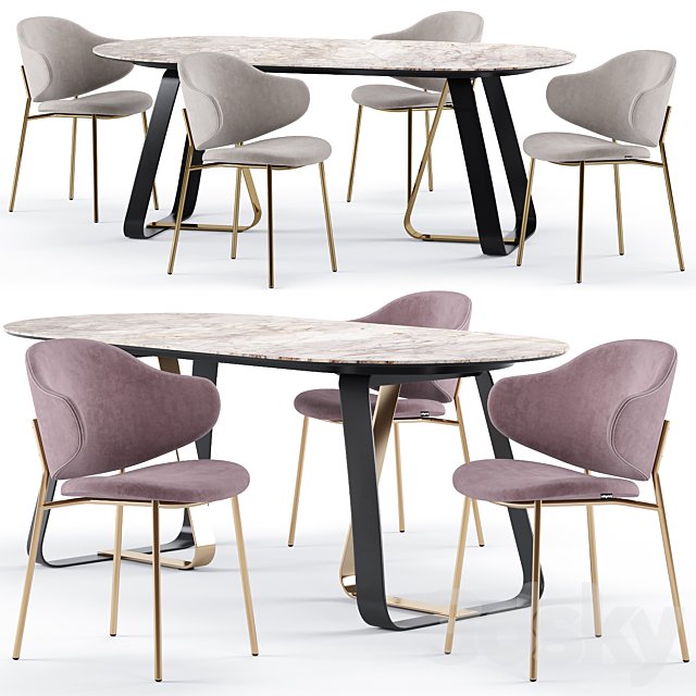 Holly dining chair and Sunshine table - Calligaris