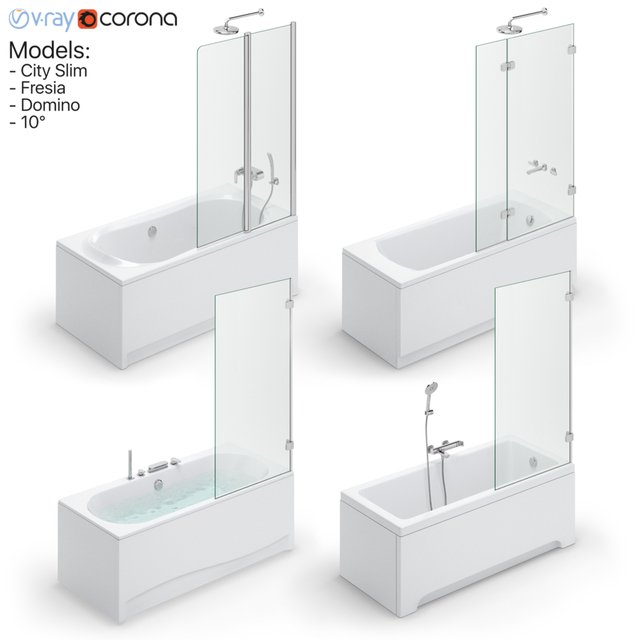 Bath set Ravak set 118 (City Slim, Fresia, Domino, 10 °)
