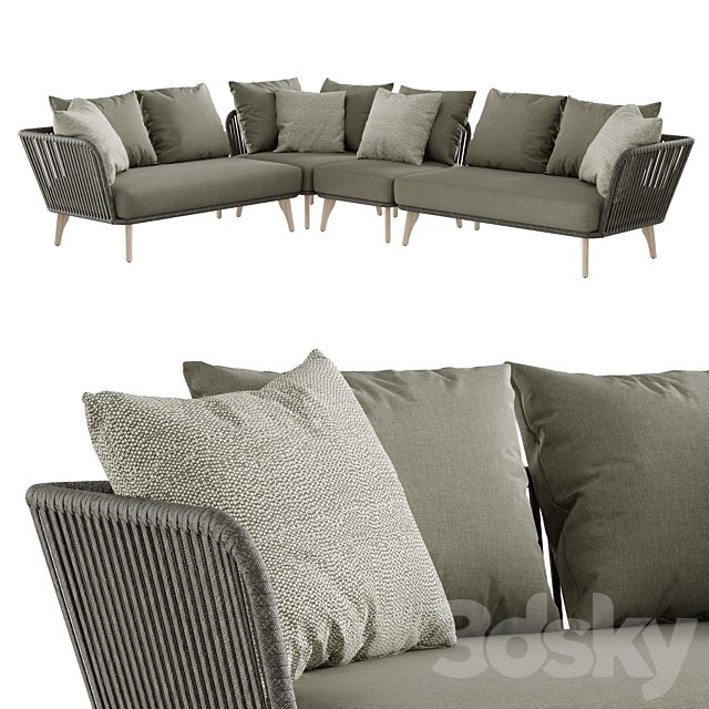 Outdoor garden wicker woven modular sofa 4so Santander