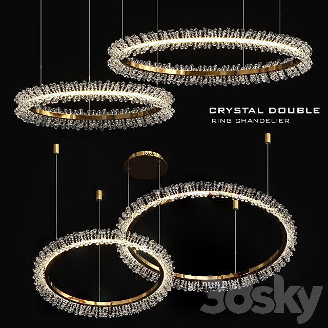 Crystal double ring chandelier