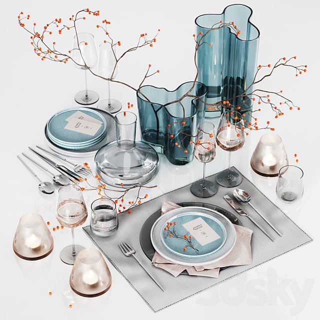 Table setting with rowan