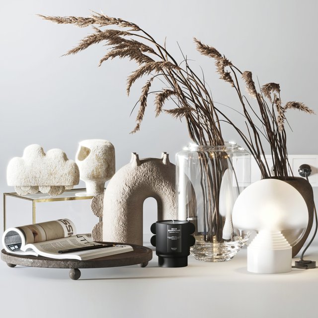 Decorative set with Ceramic and Phragmites 10
