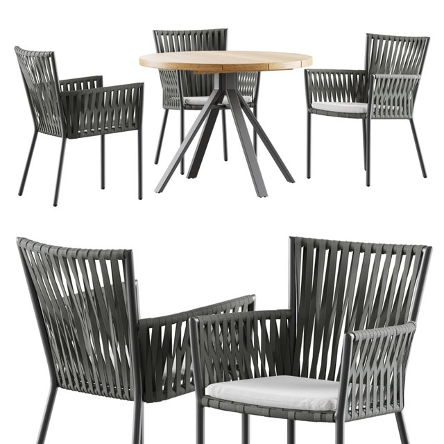 Outdoor garden wicker woven dining set Skyline design Bowline