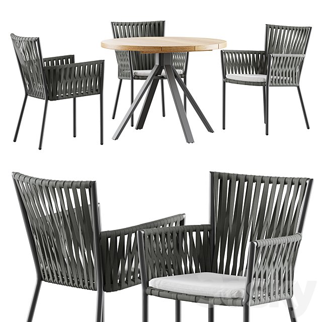 Outdoor garden wicker woven dining set Skyline design Bowline