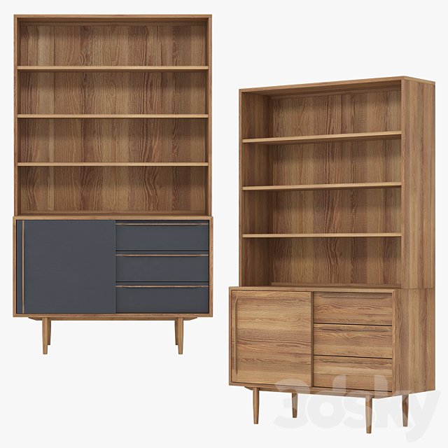 Rack Bruni / Bruni Black with doors, 120 * 205 * 45 cm