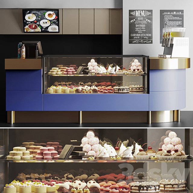 Confectionery shop with desserts and sweets 4. Cafe