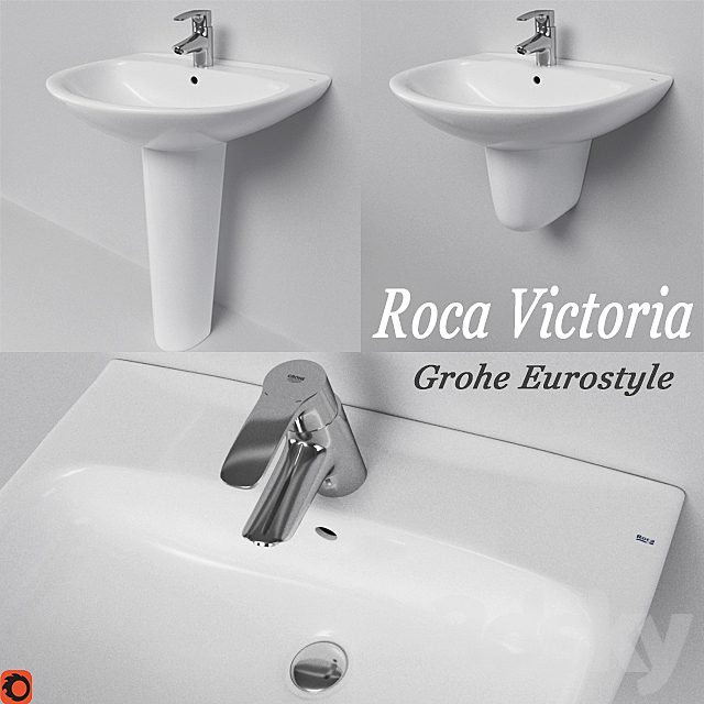 Sink Roca Victoria, mixer Grohe Eurostyle