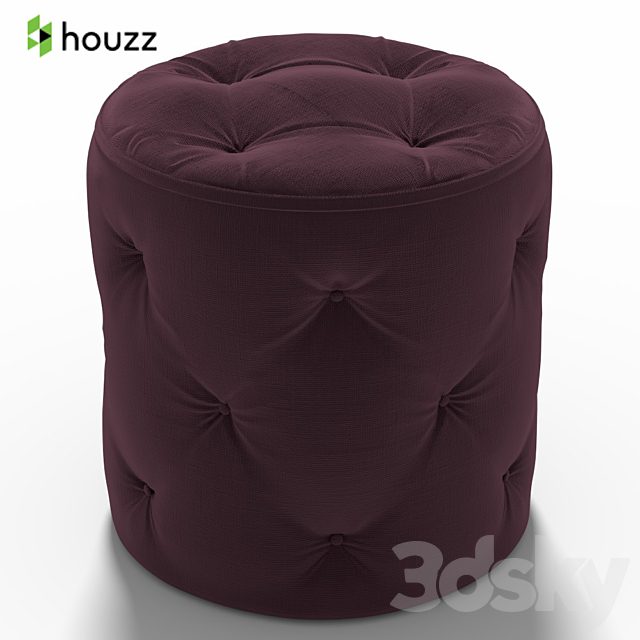 Stool Curves Tufted Round Ottoman, Purple