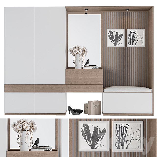 Hallway 07 - Wood and White Set
