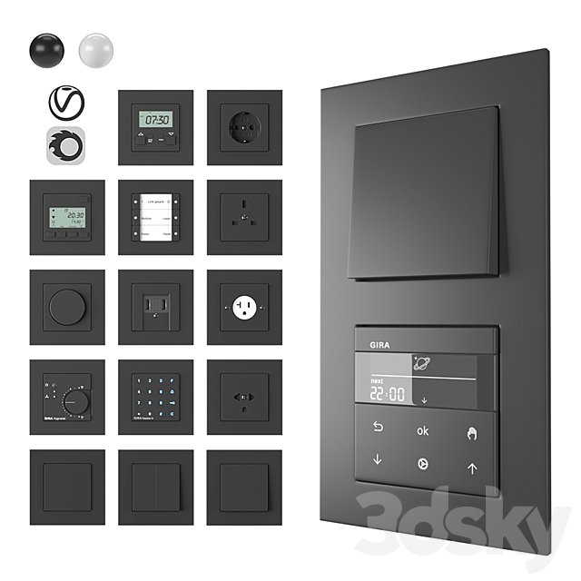 Electronics Gira E2 flat installation
