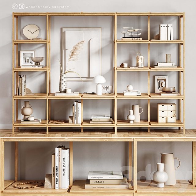 Wooden Shelving and decor
