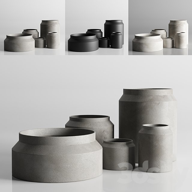 vase concrate set 01