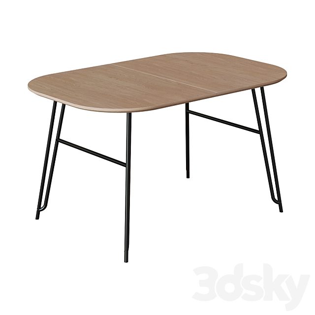 Table Novaks 140 (220) x90 black, natural veneer