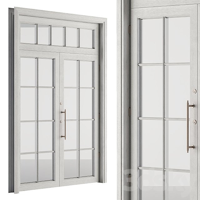White Wooden Vintage Glass Door Set 19