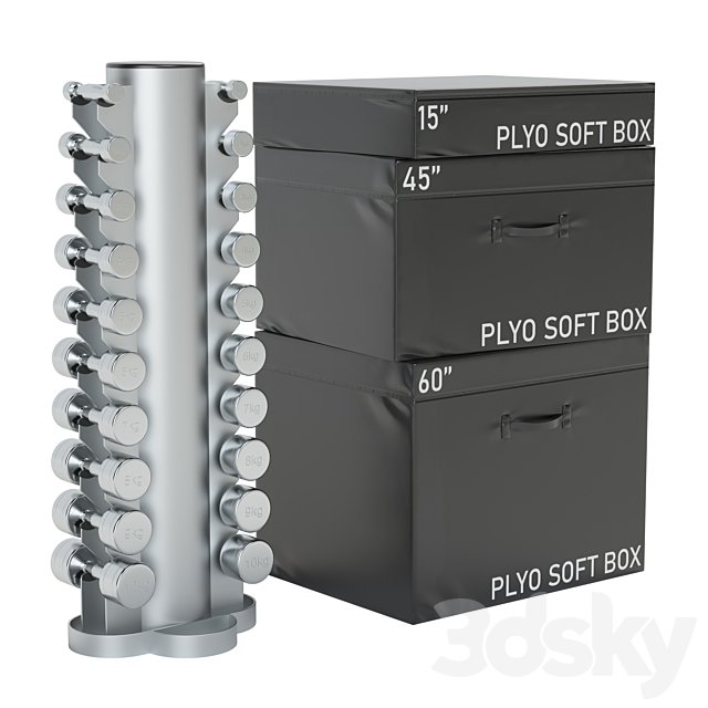 Dumbbells and jump boxes