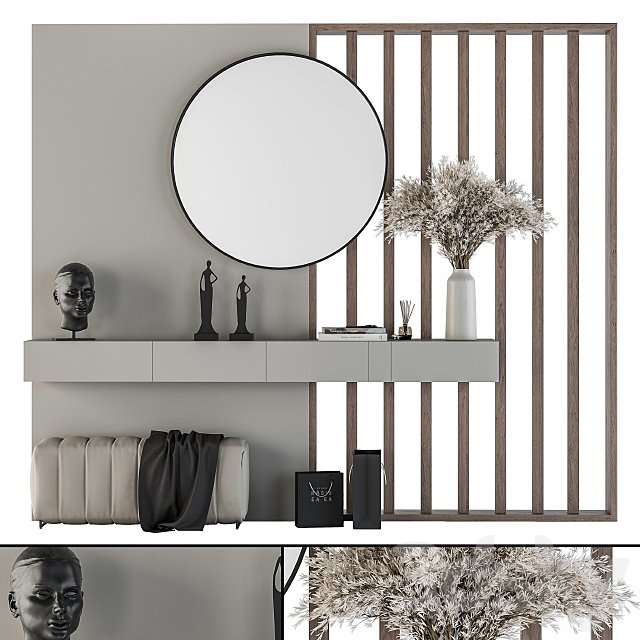 Hallway 12 - Gray and Wood Set