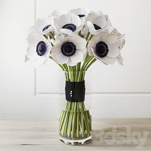 Bouquet (white anemone)