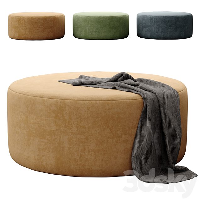 Round Ottoman By Howard Elliott Collection