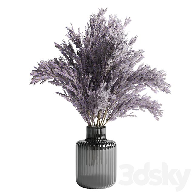 bouquet dry lavender vase glass