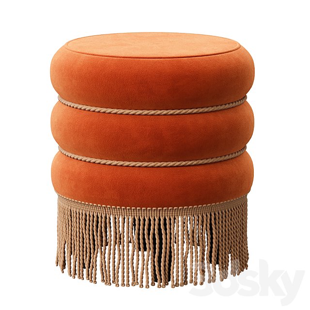 Edward Round Ottoman By Dakota Fields