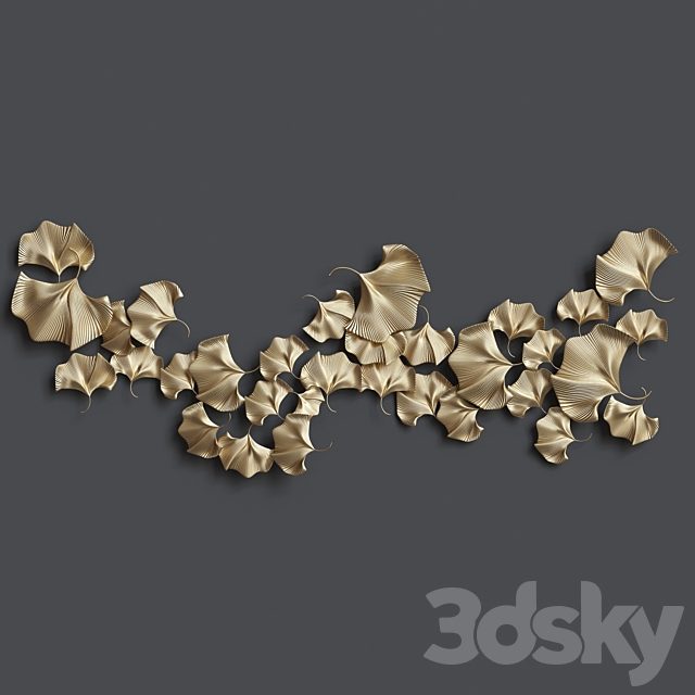 Golden ginkgo leaves