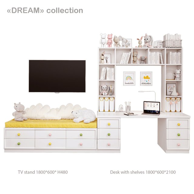 Arbuzov Studio Dream Collection Tv and Desk with Shelves