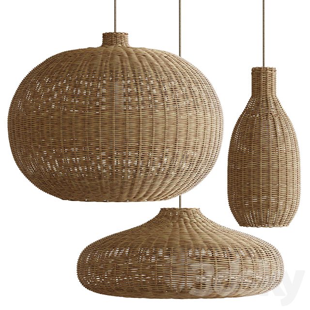 Wicker chandeliers