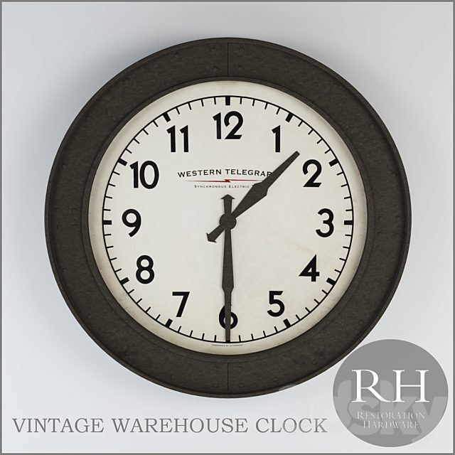 NEW VINTAGE WAREHOUSE CLOCK