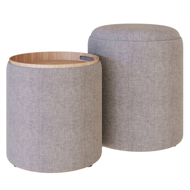 My Interno. Set of 2 Scandi ottomans (small + big)