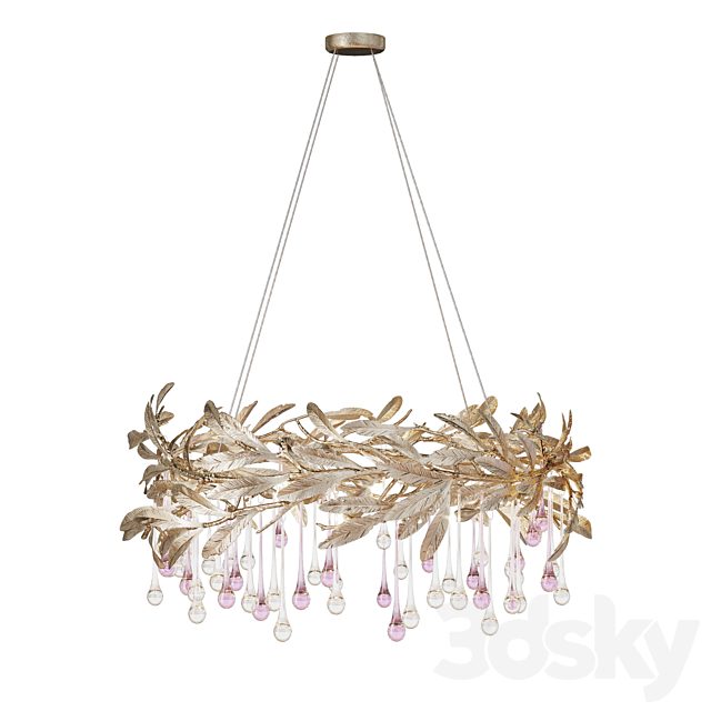 Chandelier in the form of drops and leaves OLIVIA