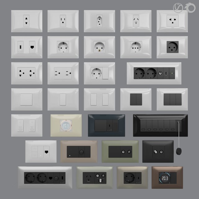 Sockets and switches Vimar Neve Up (IT/US standard cover plates)