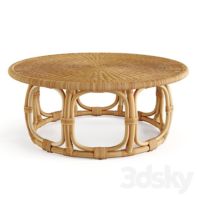 Anguilla Rattan Coffee Table Serena & Lily