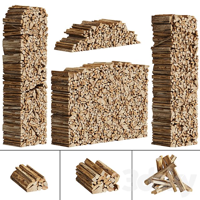 038 Firewood Logs 01 Packed Stacks 00