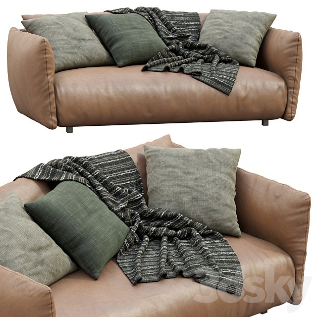 Meridiani Leather Sofa SCOTT