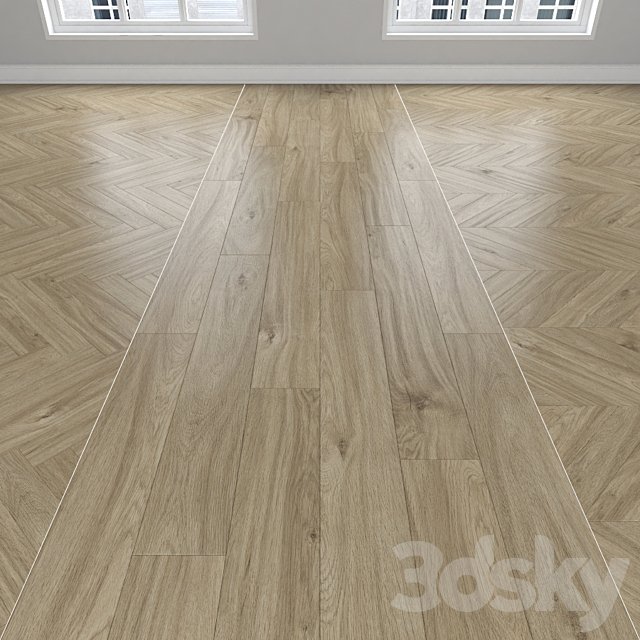 Parquet Oak, 3 types: herringbone, linear, chevron.