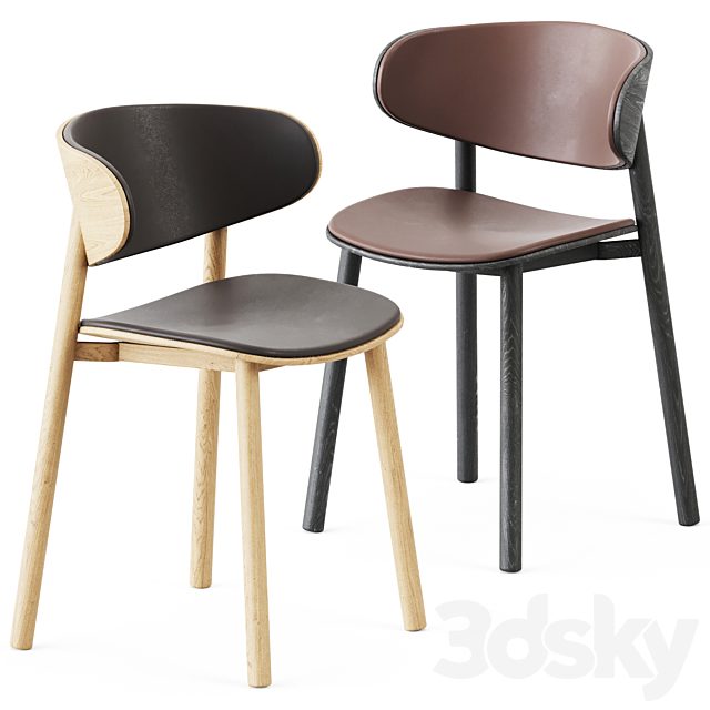 Font Wooden Chair Upholstered by Wiesner-Hager