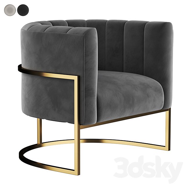 Wide Velvet Armchair